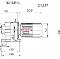 R137-Y200L4-4P-M4-0°減速電機型號大全及尺寸圖